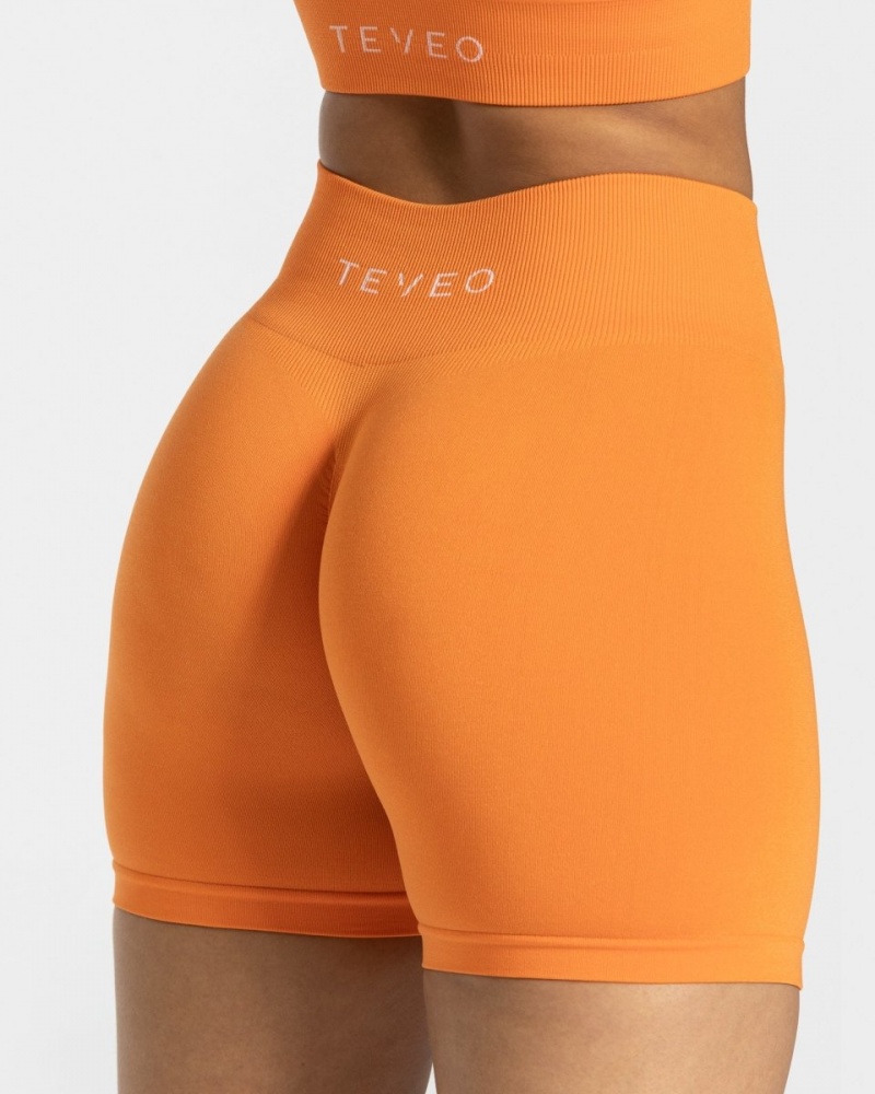 Orange Teveo Timeless Scrunch Women's Shorts | UK-PLFQ48712