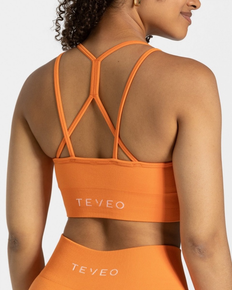 Orange Teveo Timeless Scrunch Women's Sports Bra | UK-DJRI74136