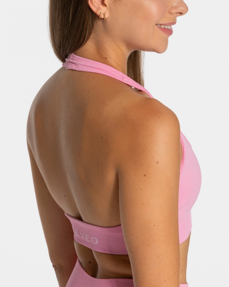 Pink Teveo Everyday Neckholder Women's Sports Bra | UK-RXTJ71568