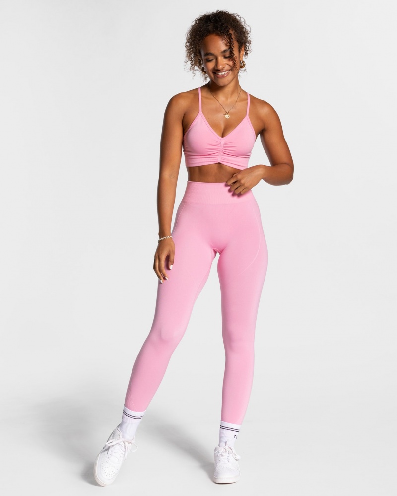 Pink Teveo Focus Scrunch Women's Leggings | UK-OAPZ98053