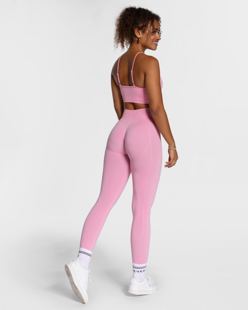 Pink Teveo Focus Scrunch Women's Leggings | UK-OAPZ98053