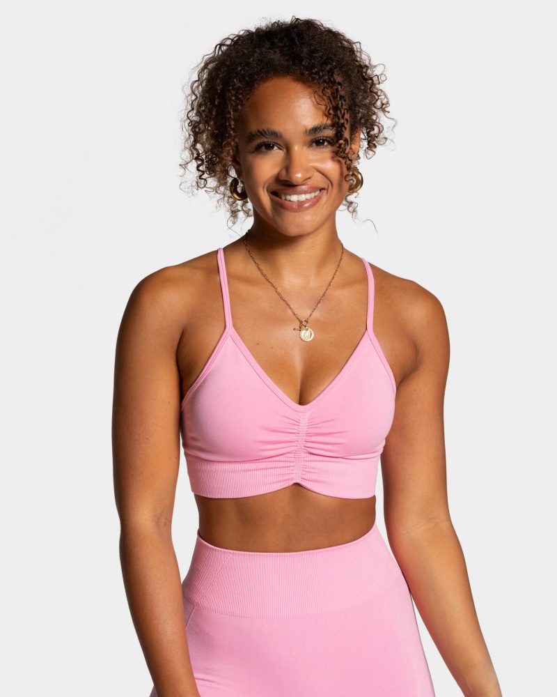 Pink Teveo Focus Women\'s Sports Bra | UK-NQXI75624