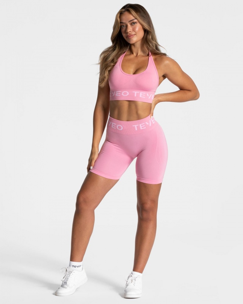 Pink Teveo Signature Scrunch Women's Shorts | UK-NCBA93156