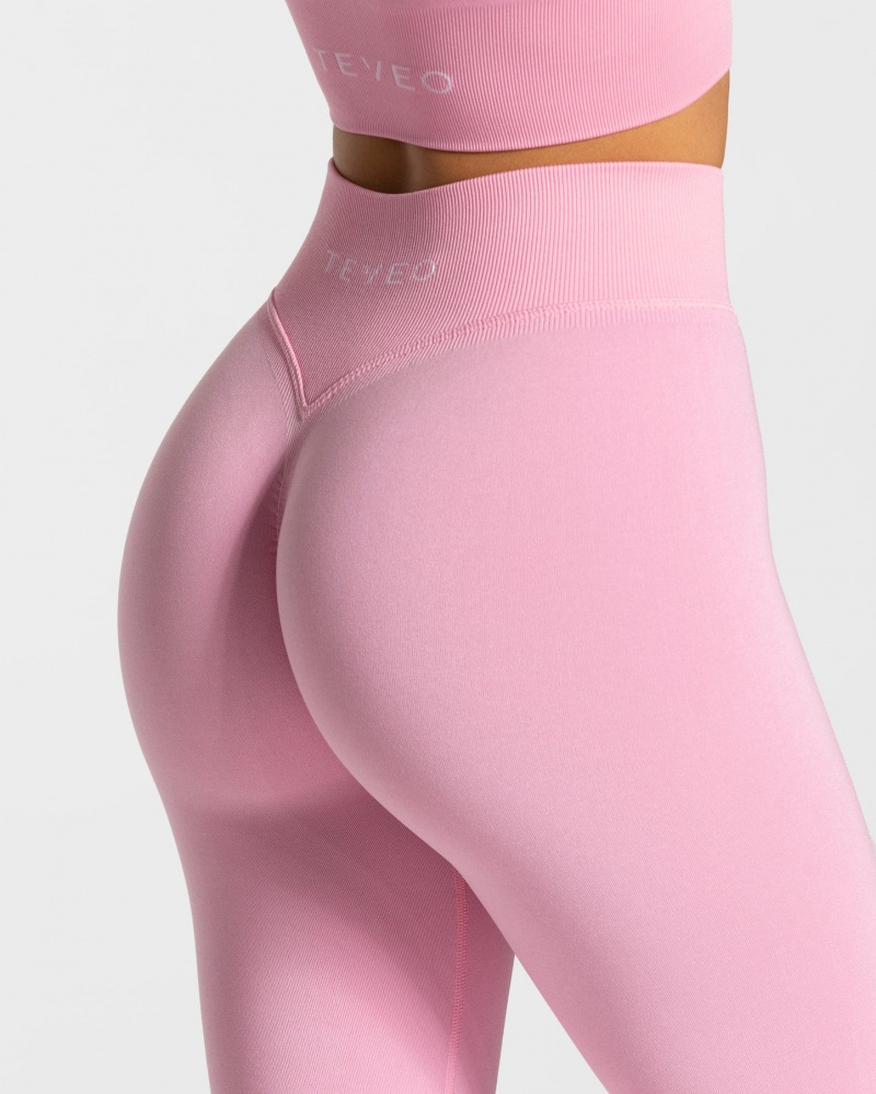 Pink Teveo Statement Scrunch Women's Leggings | UK-PJYX60783