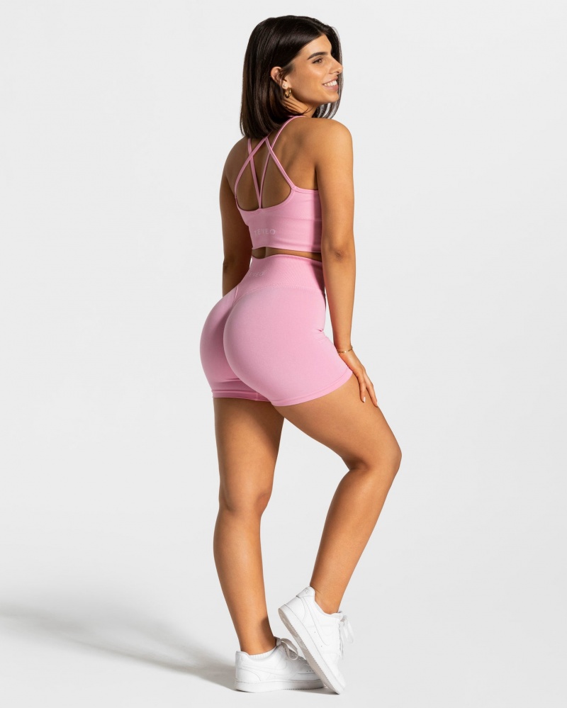 Pink Teveo Statement Scrunch Women's Shorts | UK-LZUE18640