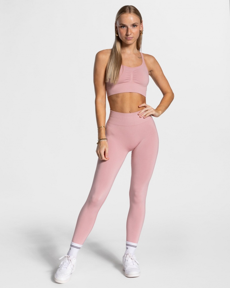 Pink Teveo Timeless Scrunch Women's Leggings | UK-PHYF92681