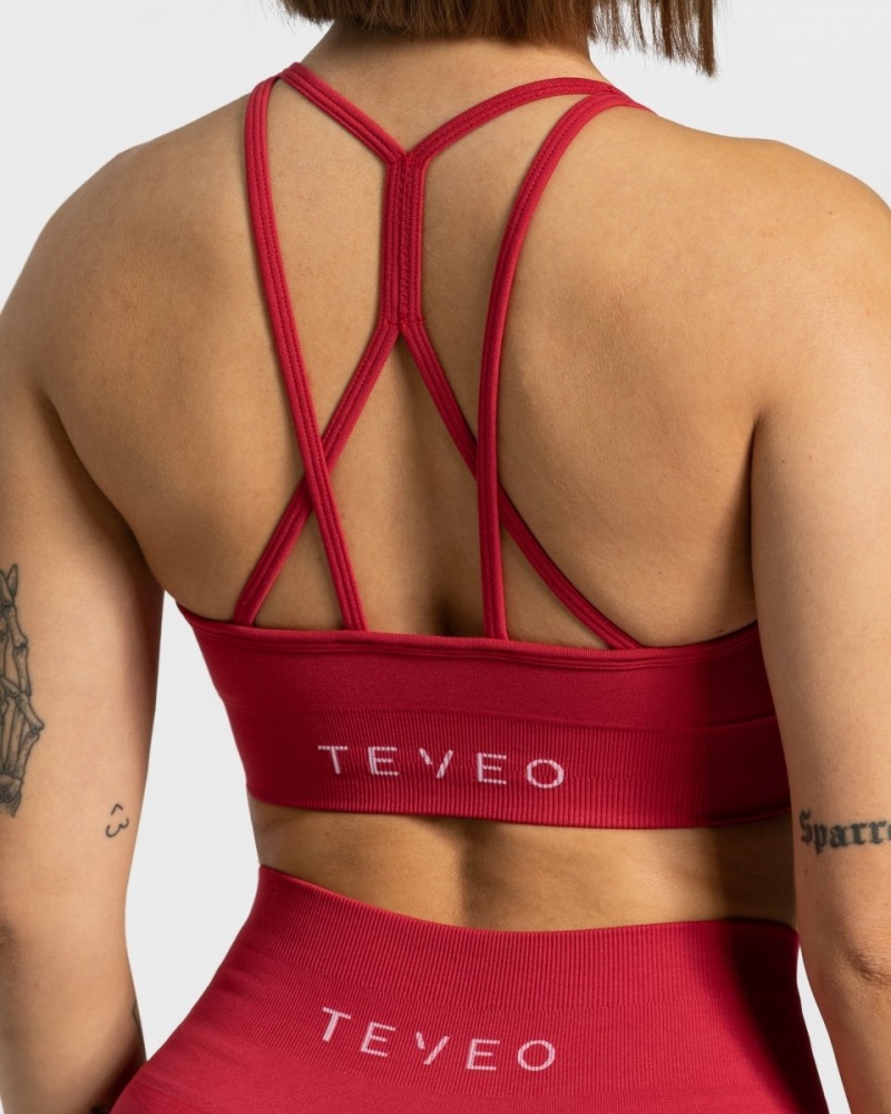 Red Teveo True Women's Sports Bra | UK-KVZX45869