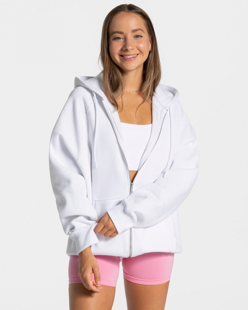 White Teveo Candy Oversized Women's Jacket | UK-ZABS21640