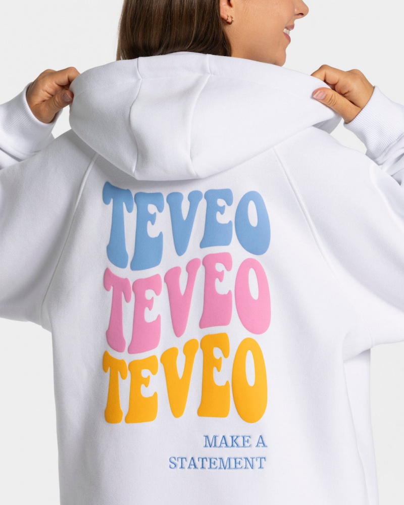 White Teveo Candy Oversized Women's Jacket | UK-ZABS21640