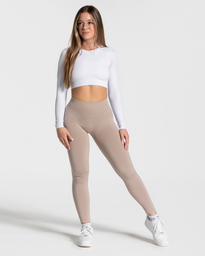 White Teveo Everyday Cut Out Women's Long Sleeve | UK-IBWR86172