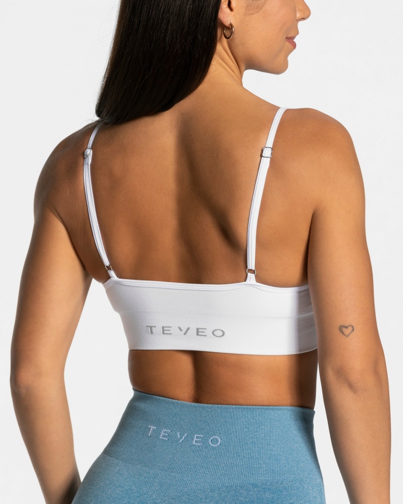 White Teveo Evolution V2 Women's Sports Bra | UK-LQSV05682