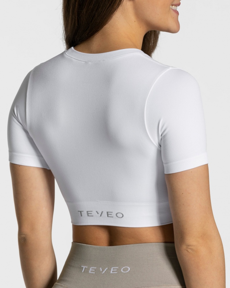 White Teveo Sensation Crop Women's Tops | UK-ZXPT61708