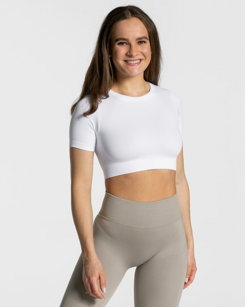 White Teveo Sensation Crop Women\'s Tops | UK-ZXPT61708