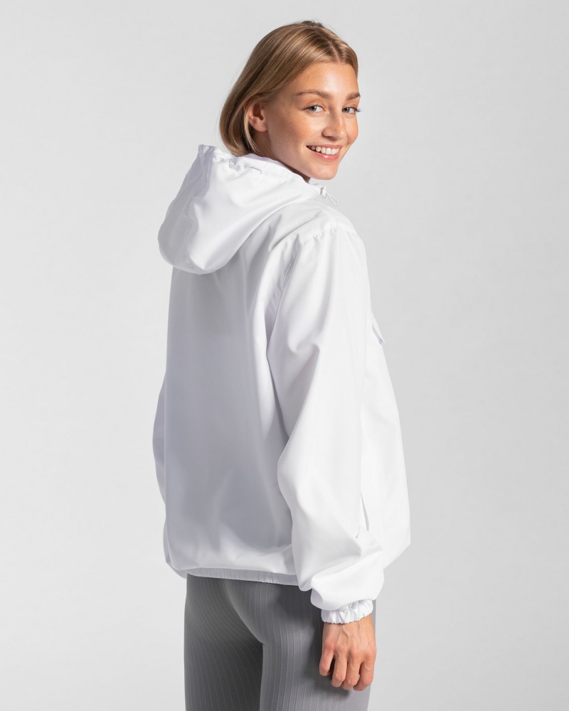 White Teveo Statement Women's Windbreaker | UK-KZDC62051