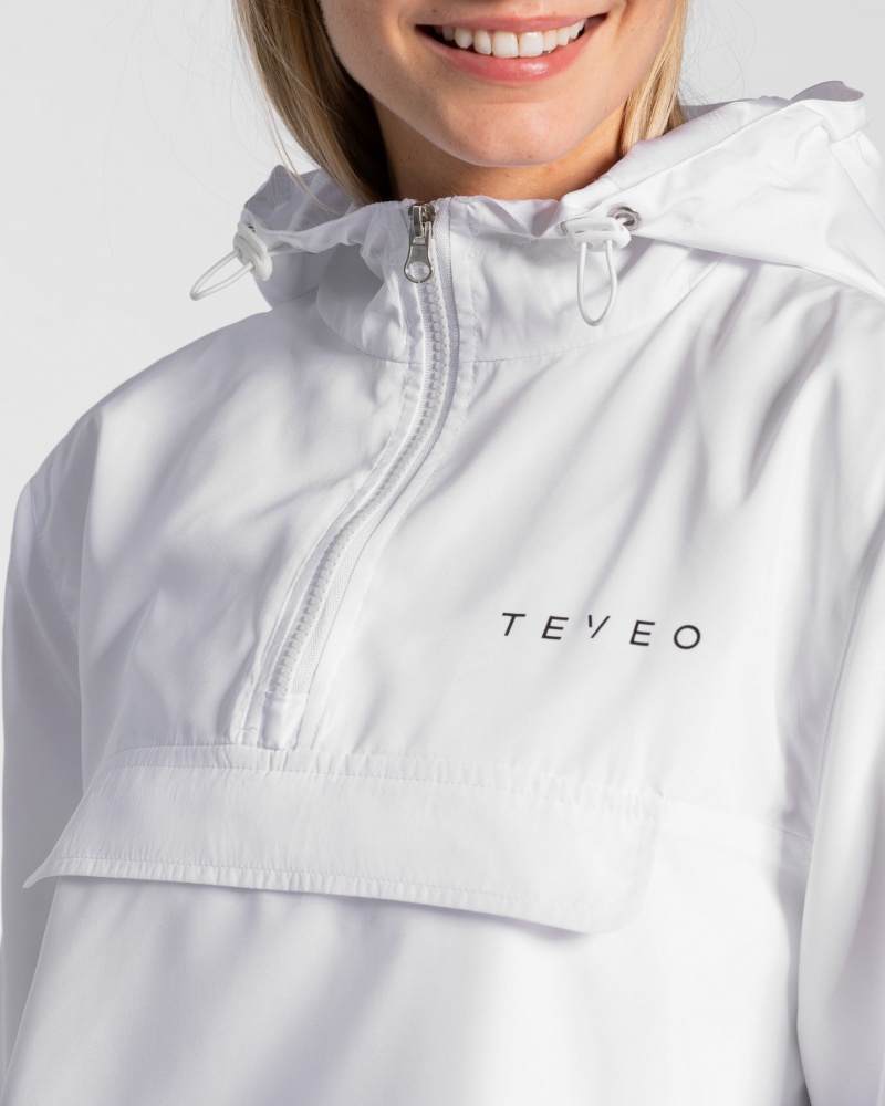 White Teveo Statement Women's Windbreaker | UK-KZDC62051