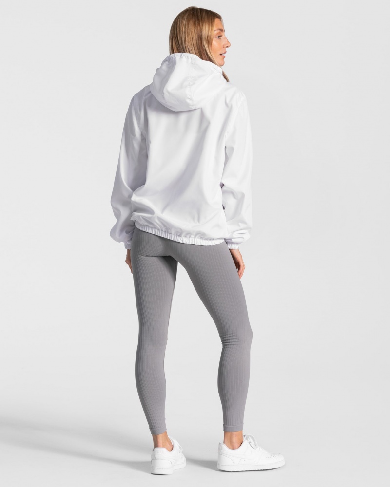 White Teveo Statement Women's Windbreaker | UK-KZDC62051