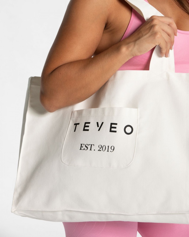 White Teveo Tote Women's Bag | UK-YPVK12843